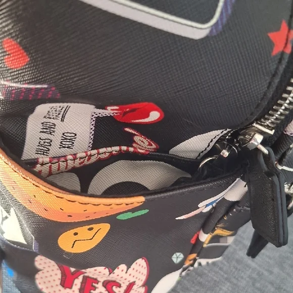 Dream Control Black Graphic Snack Pattern Mini Backpack - Picture 7 of 8